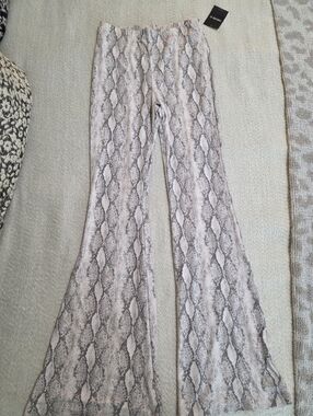Forever 21 Neutral Snake Print Boho Pants